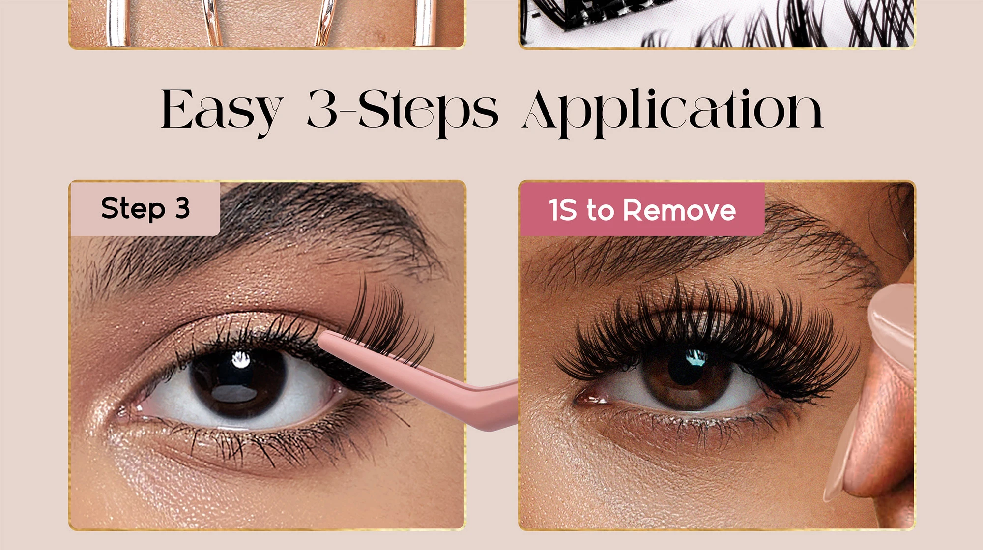 Befer Selbstklebende Wimpernbüschel, transparent, vorgeklebt, 150 Stück, Manga-Natürliches Make-up, flauschige falsche Wimpern, Lieferant – Detail 7