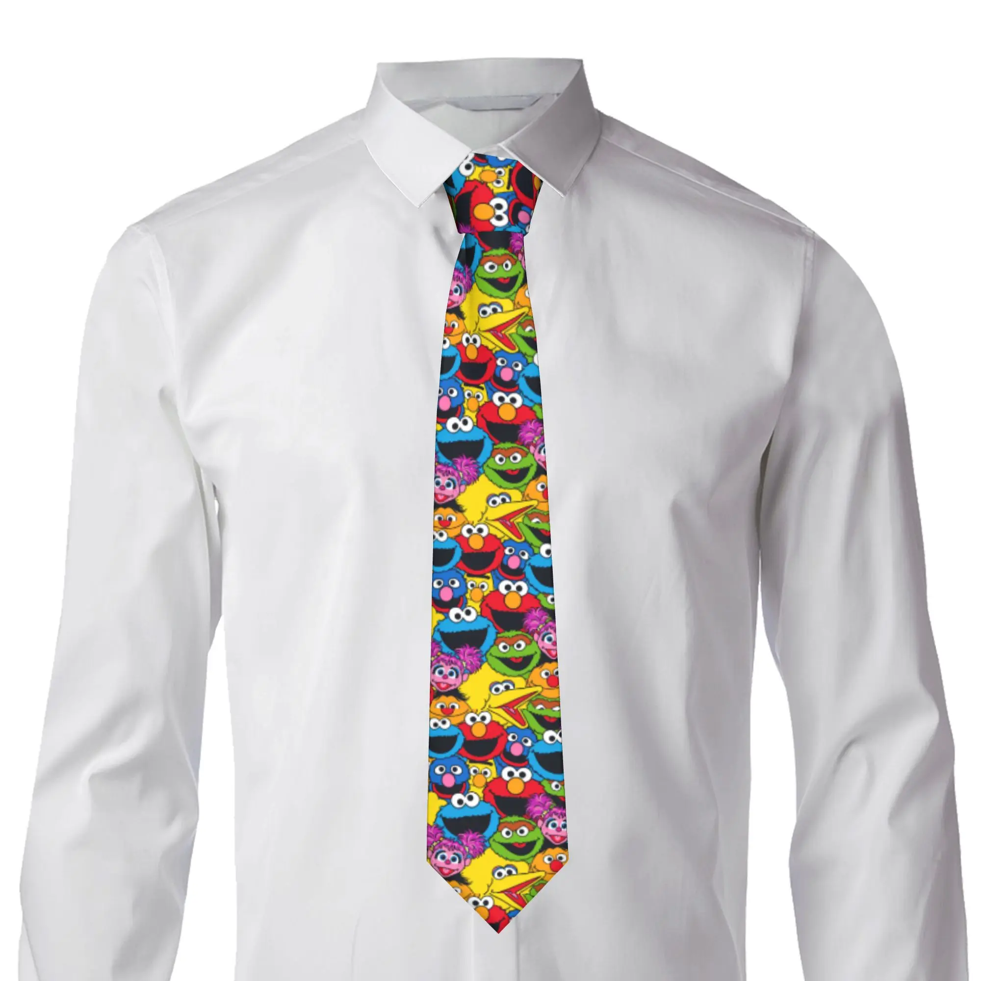 Custom Cookies Anime Monsters Necktie Men Printed Necktie Elmo Cartoon Four Seasons Fashion Tie Necktie For Birthday Gift