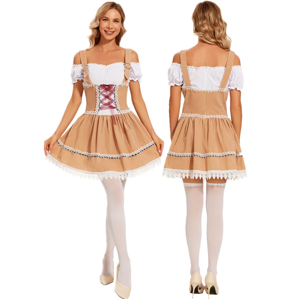 

Женский костюм Баварии Lederhosen для Октоберфеста, официантка, модное платье