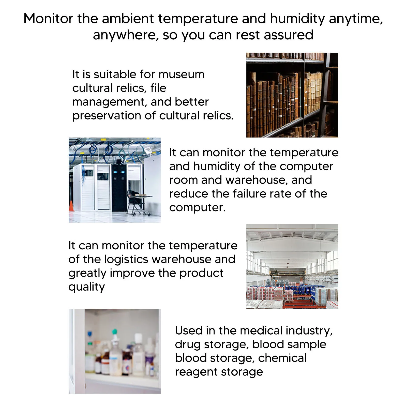 USB Computer Thermometer Monitoring Curve Display Computer Temperature Recorder Warning Setting Data Logger for Indoor Outdoor