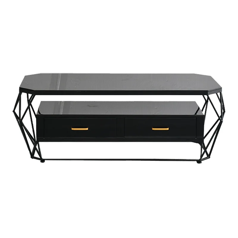 

Small apartment with drawers tea table simple living room marble coffee table ins Internet celebrity apartment, wrought iron cof