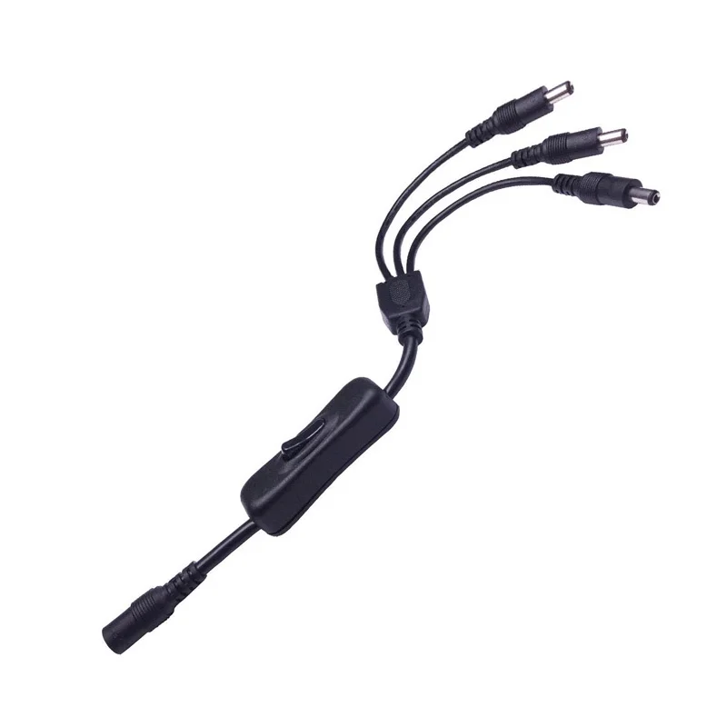 DC 12V 304 Schalter 5,5*2,1mm Anschlusskabel Männlich Weiblich 1 bis 2 3 4 Dimmer Controller Adapterkabel für LED-Streifen 2835 5050 3528