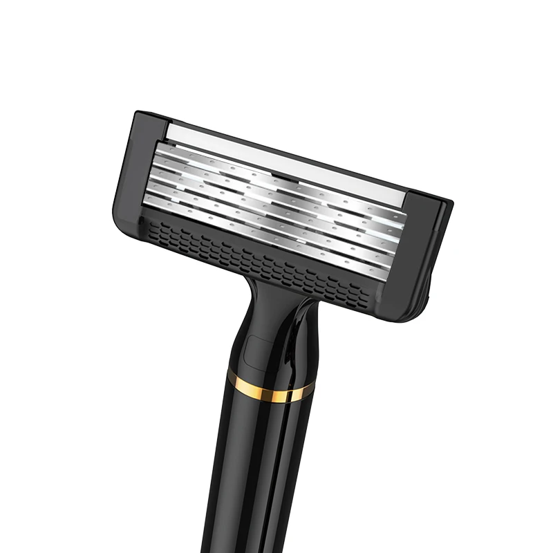 YUNCHi 5-layer Blades Men's Razor Magnetic Metal Handle 1-layer Back Cutter  1 Handle 2 Cutter Head