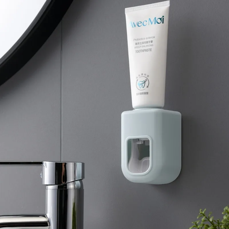 Bathroom Bathroom Automatic Toothpaste Dispenser Wall Free Punching Quantitative Extrusion of Nordic Simple Lazy Toothpaste Rack