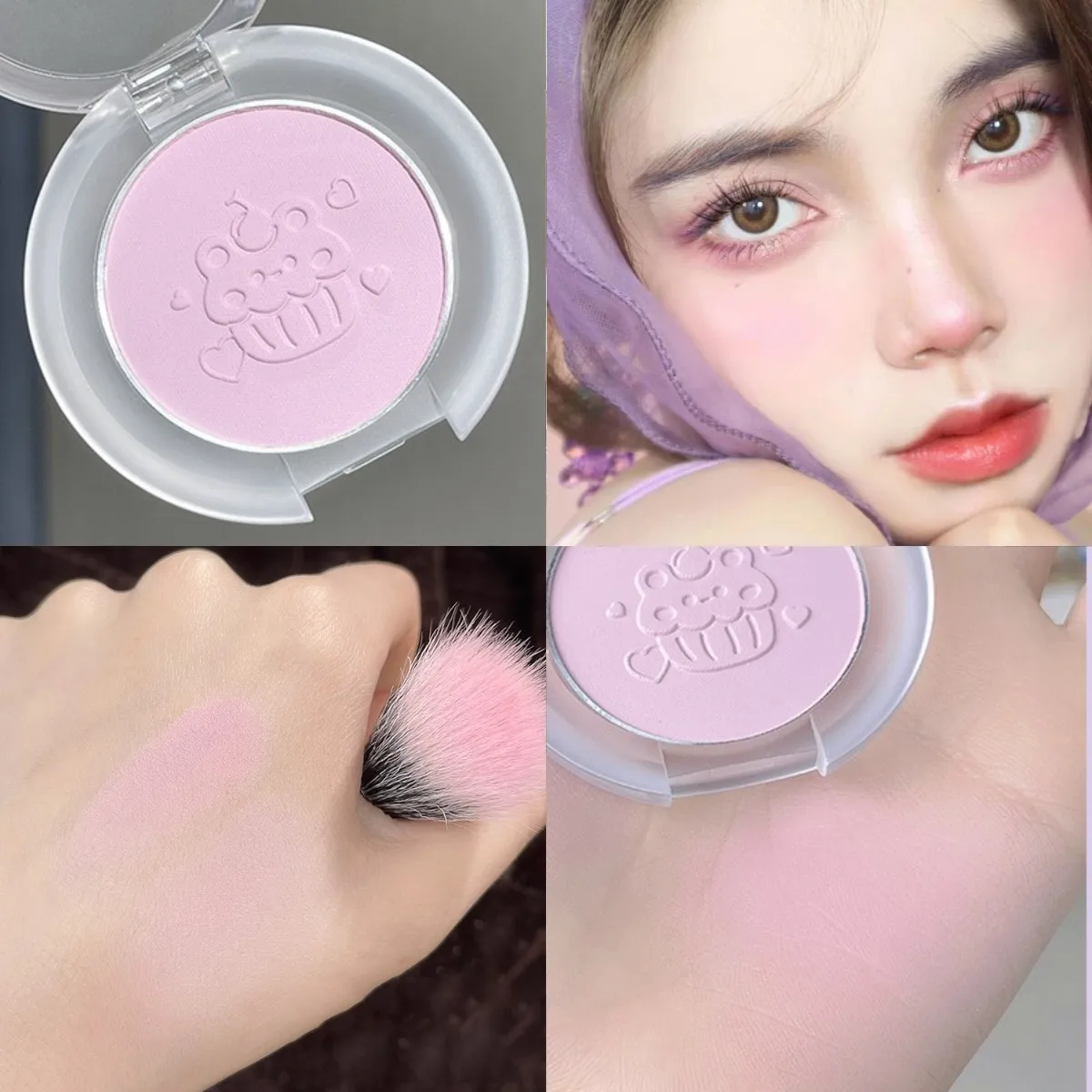 Purple Palette Blush Matte Powder Blusher Girl Peach Pink Makeup Pallete Natural Matte Cheek Cheek Contour Fack Blusher Cosmetic