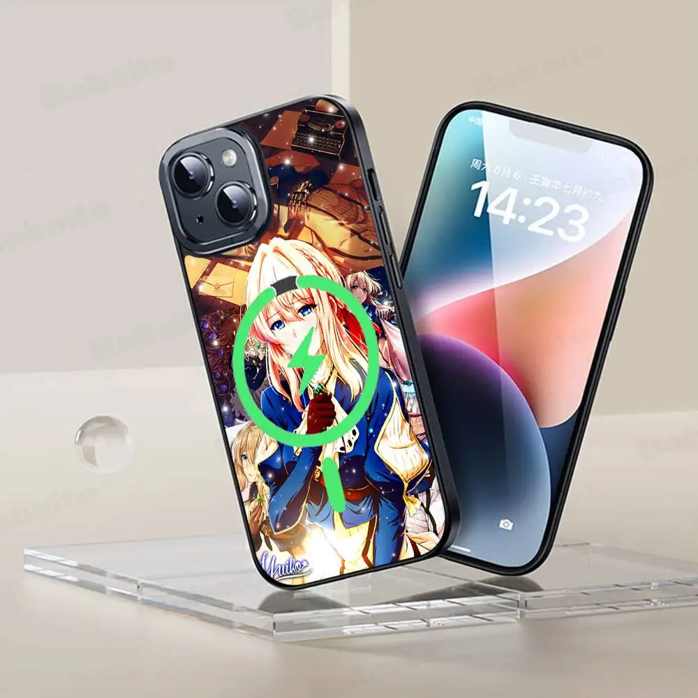 

Violet Evergarden Phone Case For IPhone 17 16 15 Pro Max Case 14 Plus 13 12 11 Magesafe Magnetic Wireless Charge Cover