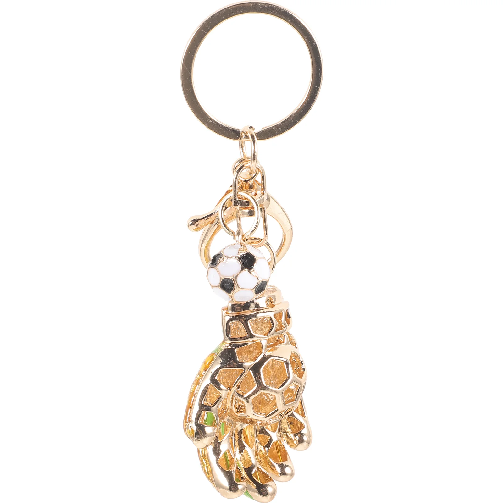 Car Key Ring Football Goalkeeper Gloves Keychain Pendant Men's Wallet Purse Backpack Decorative Metal Man Rings