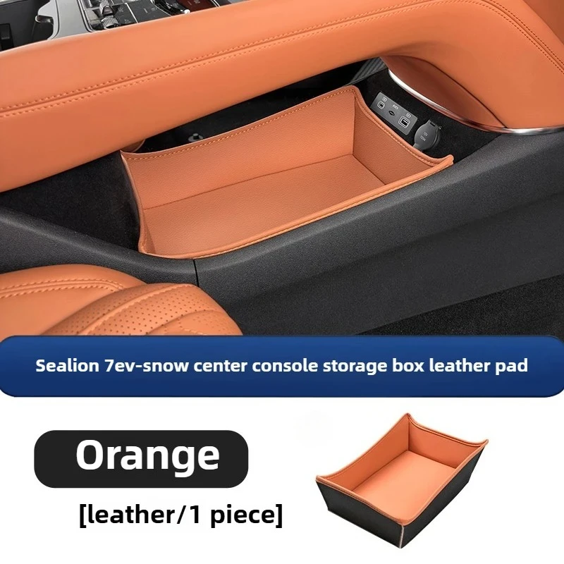 

For BYD Sealion 7 2024 2025 Car Central Control Lower Storage Box Leather Protective Pad Organizer Tray Car Interior Accessories