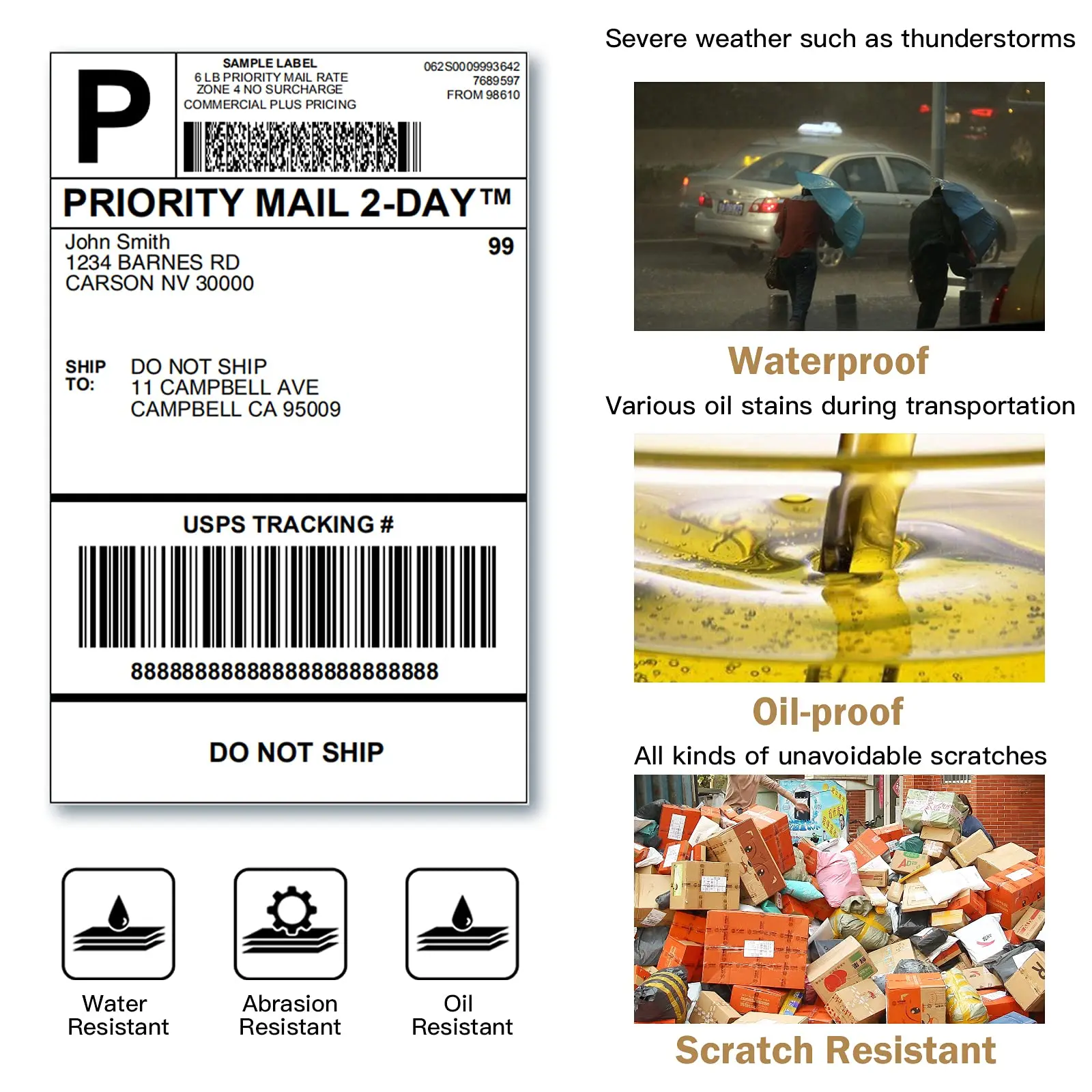 Phomemo A6 Shipping Label Sticker 4"x6" DIY Thermal Label Adress Barcode Home forD520 241 246S Printer 100 Pcs