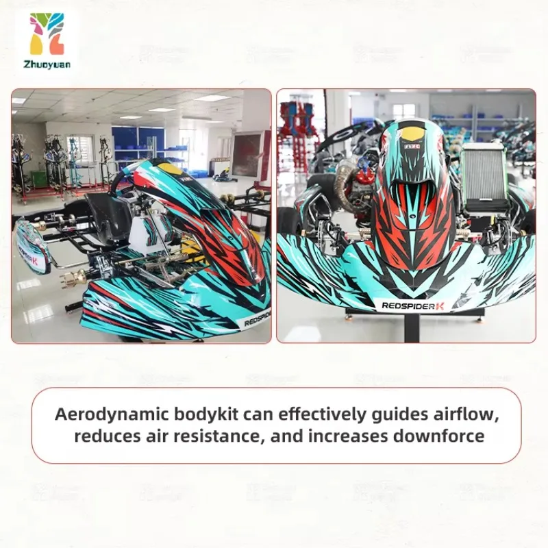 Telaio per Kart a Benzina Zhuoyuan KZ con Cambio, Go-Kart da Corsa per Adulti con Cerchioni
