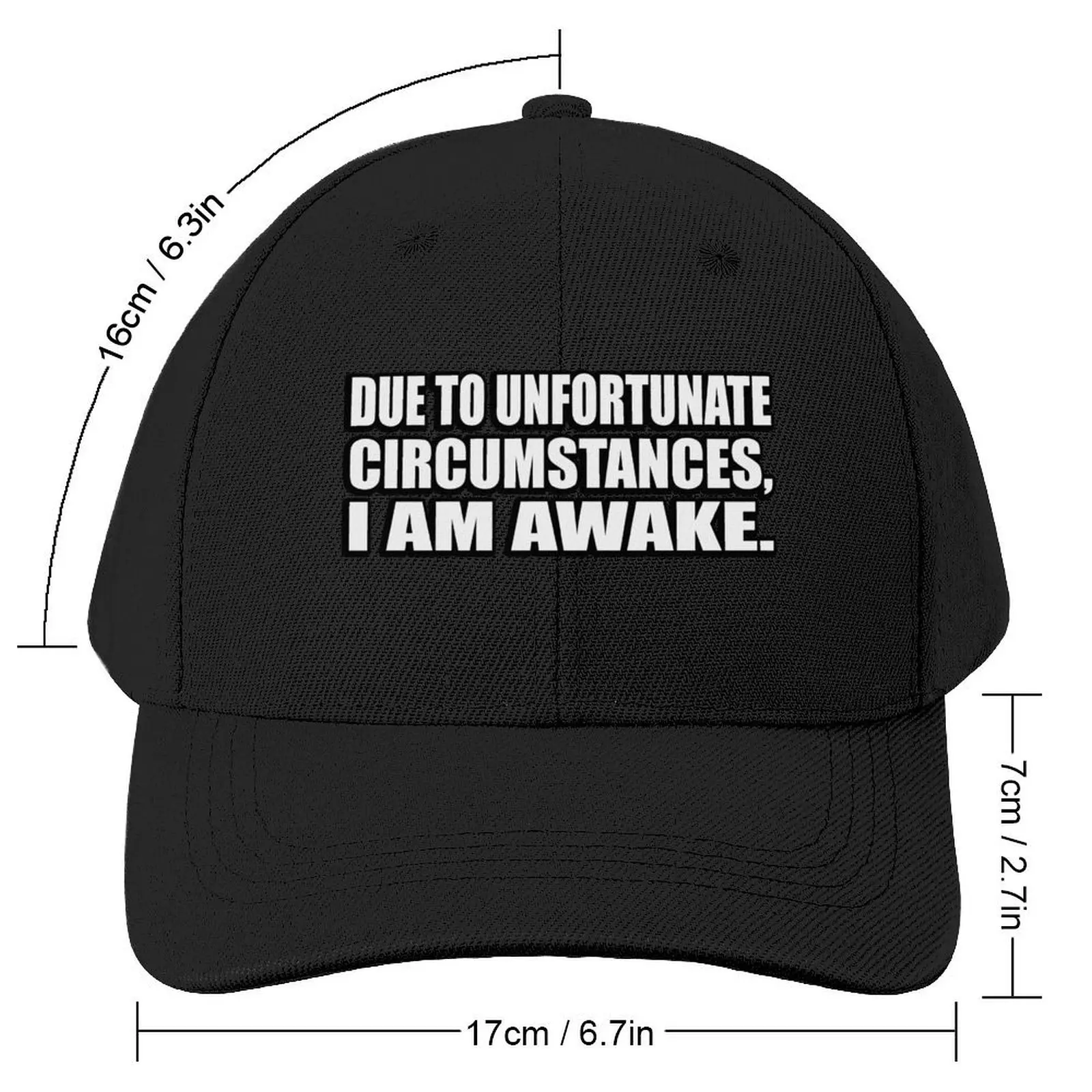 Due to unfortunate circumstances, I am awake Baseball Cap Anime Hat black Golf Hat Man Men's Baseball Women's