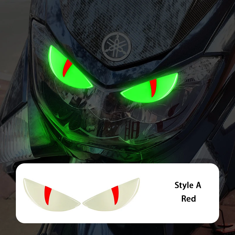 Lichtgevende 3D-decoratiestickers Devil Eyes Scooter motorfiets koplamp body trim universeel voor BMW Honda Yamaha Suzuki Vespa
