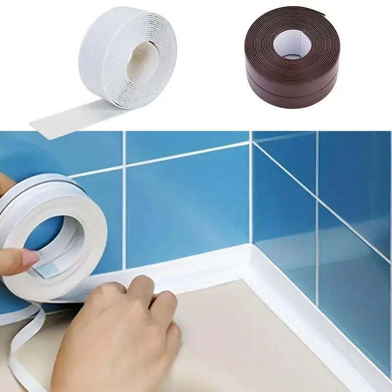 Kitchen Caulk Tapes Sealant Strip Self Adhesive Waterproof Bathroom Toilet Edge Protector Mildewproof Caulking Adhesives