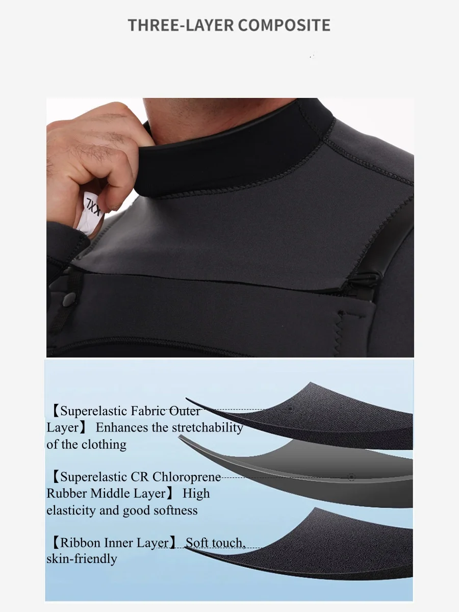 

Men 3MM Scuba UnderWater Hunting Spearfishing Kayaking Swim WetSuit Neoprene Full Body Keep Warm Snorkeling Drifting Diving Suit
