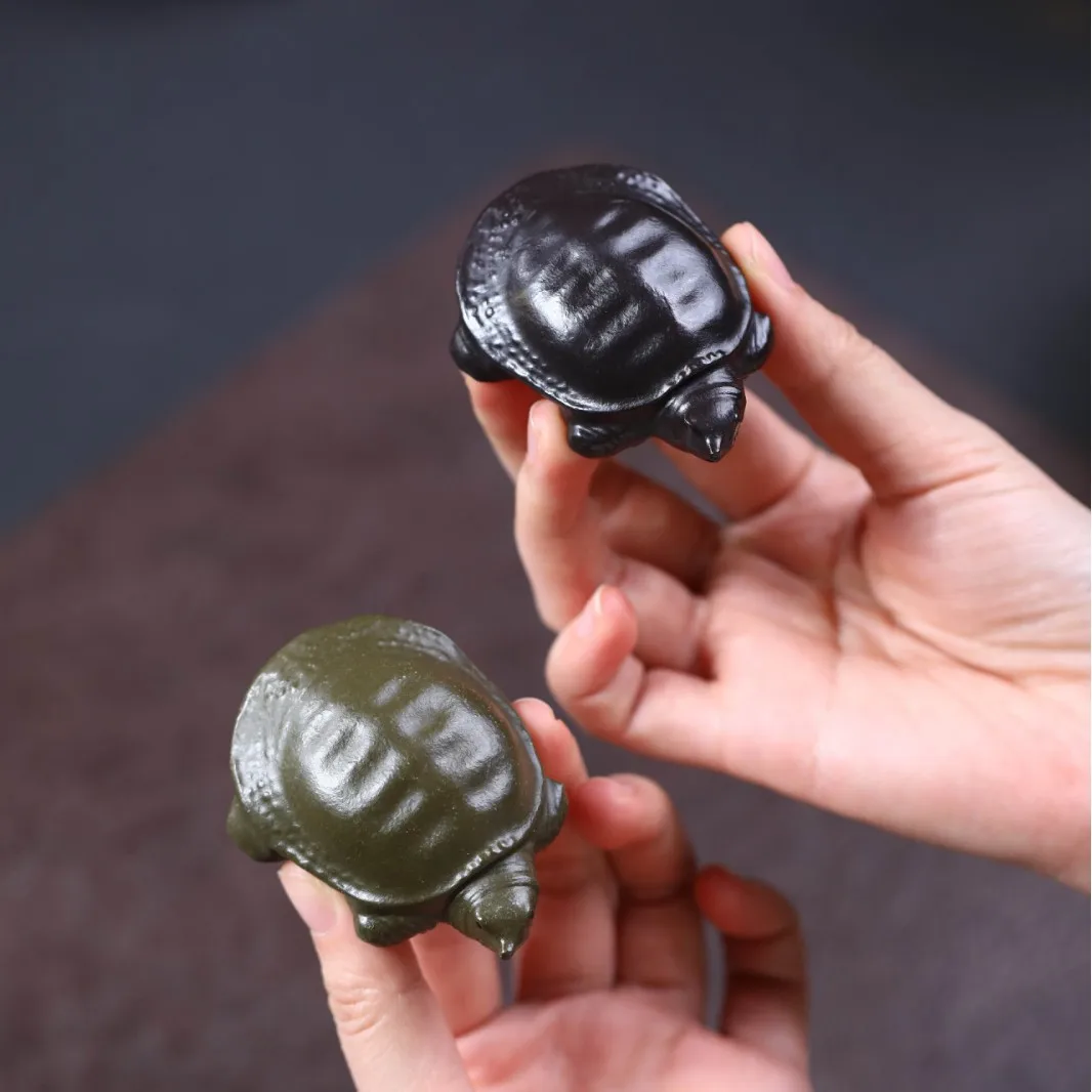 Purple Clay Small Pet Tea Play Famous Handmade Premium Can Raise Rich Turtle World Home Crafts Desktop Ornament