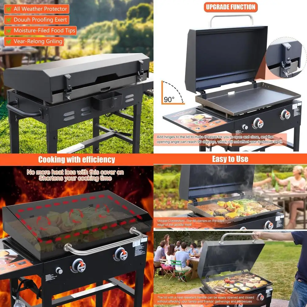 

Upgraded Hinged Lid for 28 Blackstone Griddle - 1517 1853 1605 1803 1839 1856 1924 1983 2094 2145 2137 5003, Flat Top Cover