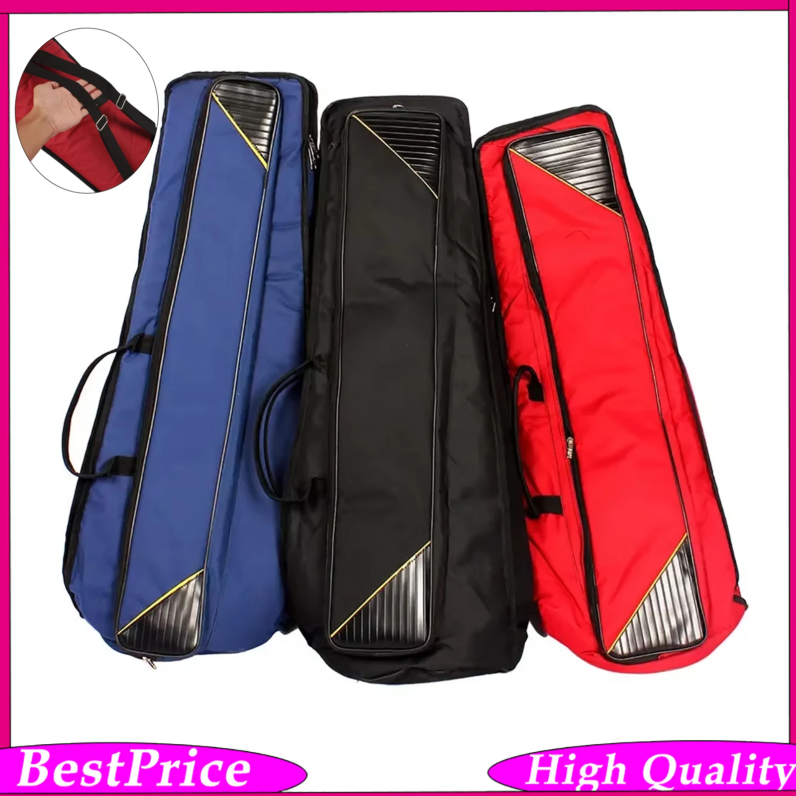 Portable Water Resistant Tenor Trombone Bag Oxford Cloth Shoulder Case 3 Colors Trombone Holder for Practice Stage Travel