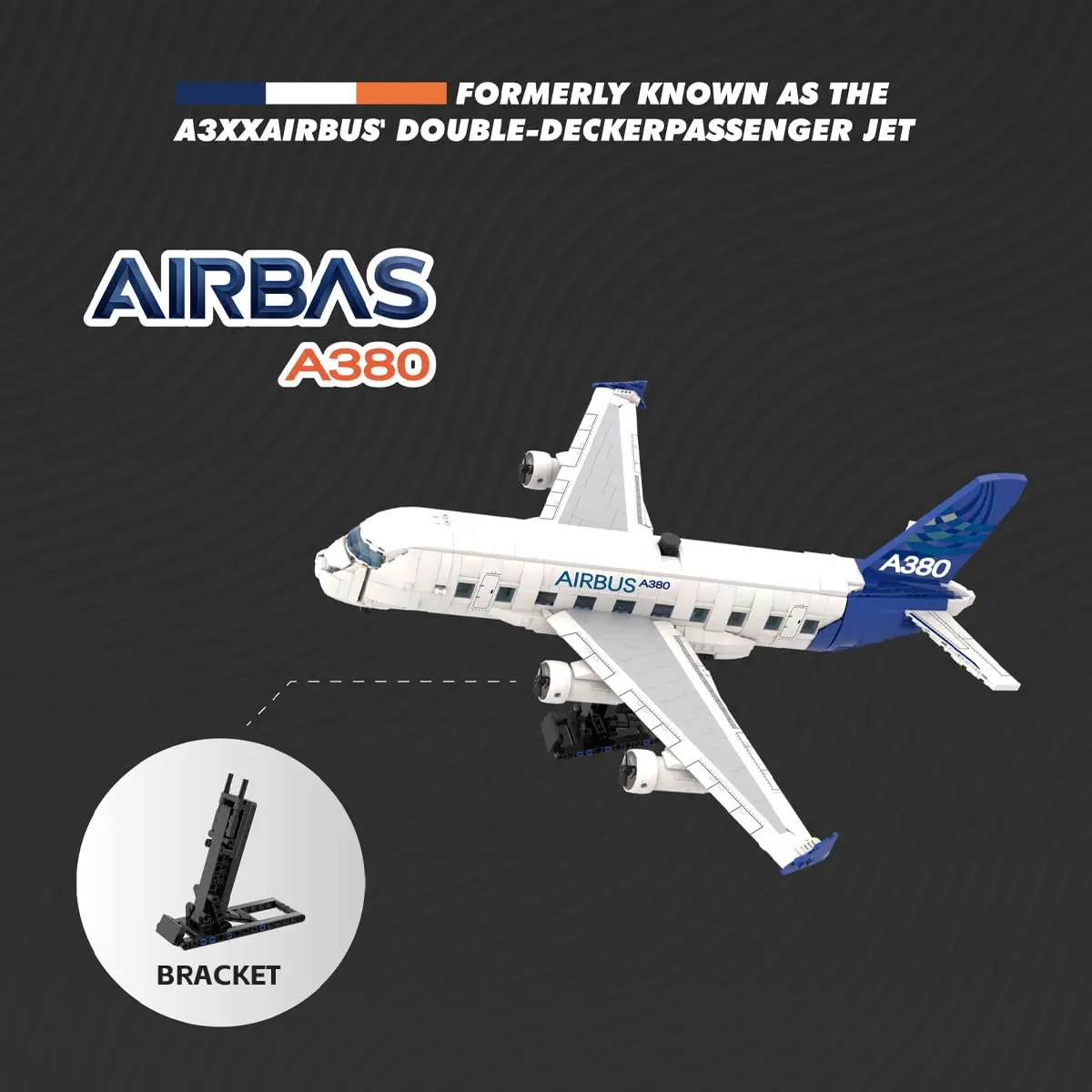 Blocs de construction d'avion Airbus A380 créatifs, modèle MOC, avion de ligne, briques à assembler, Kits de jouets, cadeau pour enfants, 1945 pièces