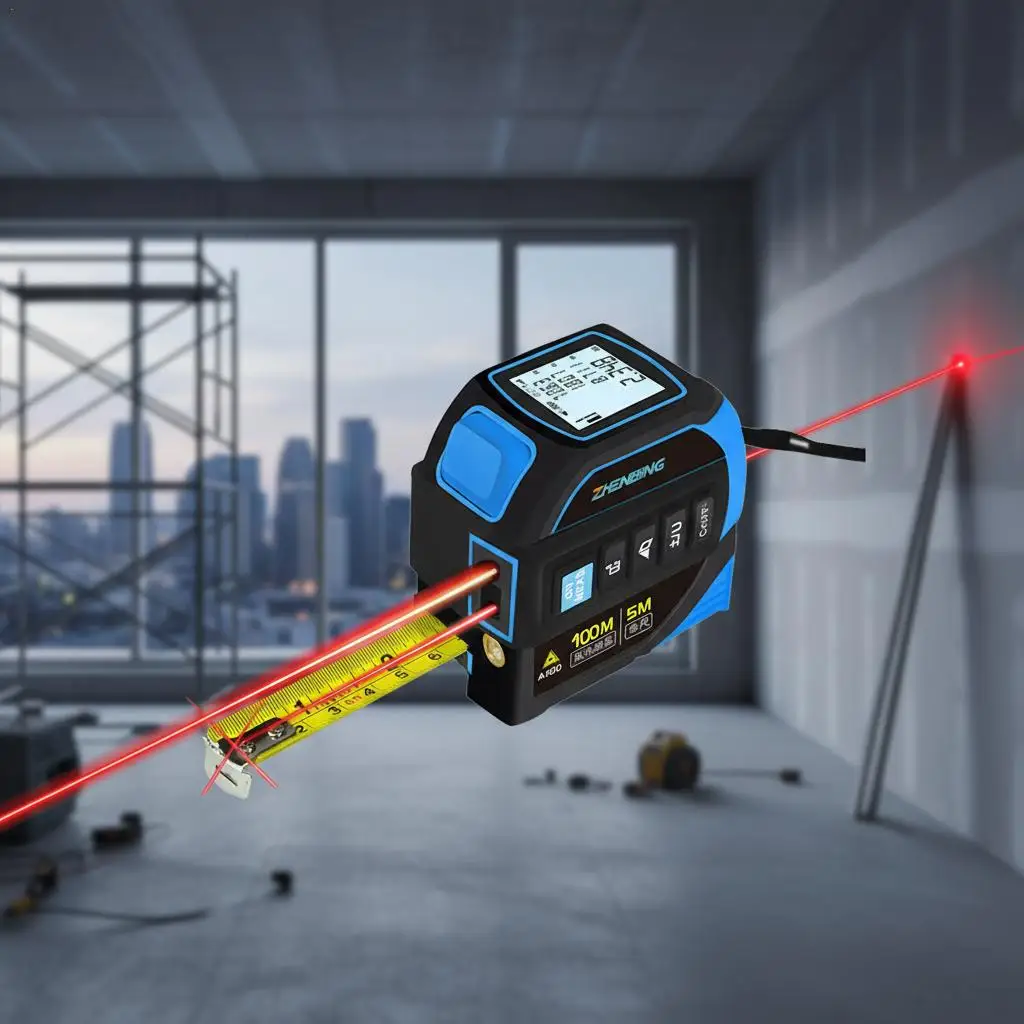 

Laser Tape Measure with LCD Display 4-in-1 Digital Tape Measure High Precision Laser Rangefinder Steel Tape Measure