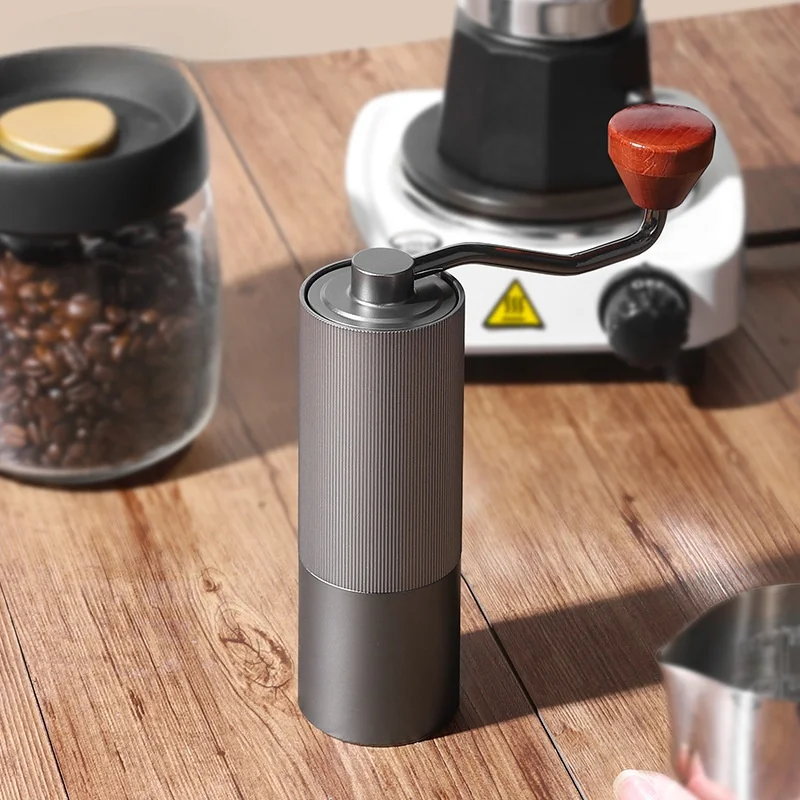 

Household Portable Steel Burr Manual Coffee Bean Grinder Aluminum Alloy Coffee Grinder Adjustable Hand Coffee Grinder
