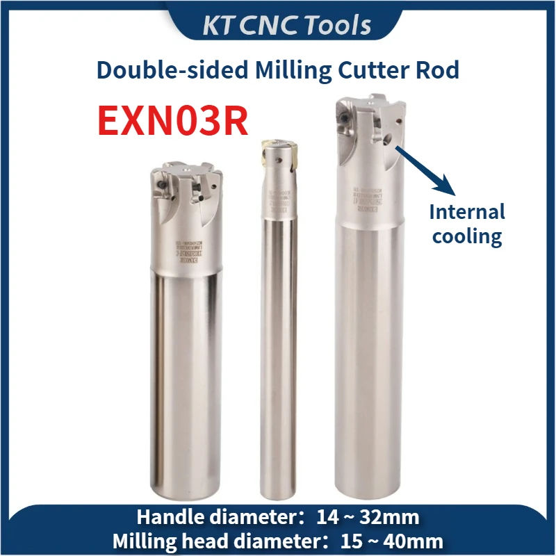KT CNC EXN EXN03R C15 C16 C19 C20 C24 C25 C32 120L 150L 200L double-sided heavy-duty milling cutter rod inserted LNMU0303ZER