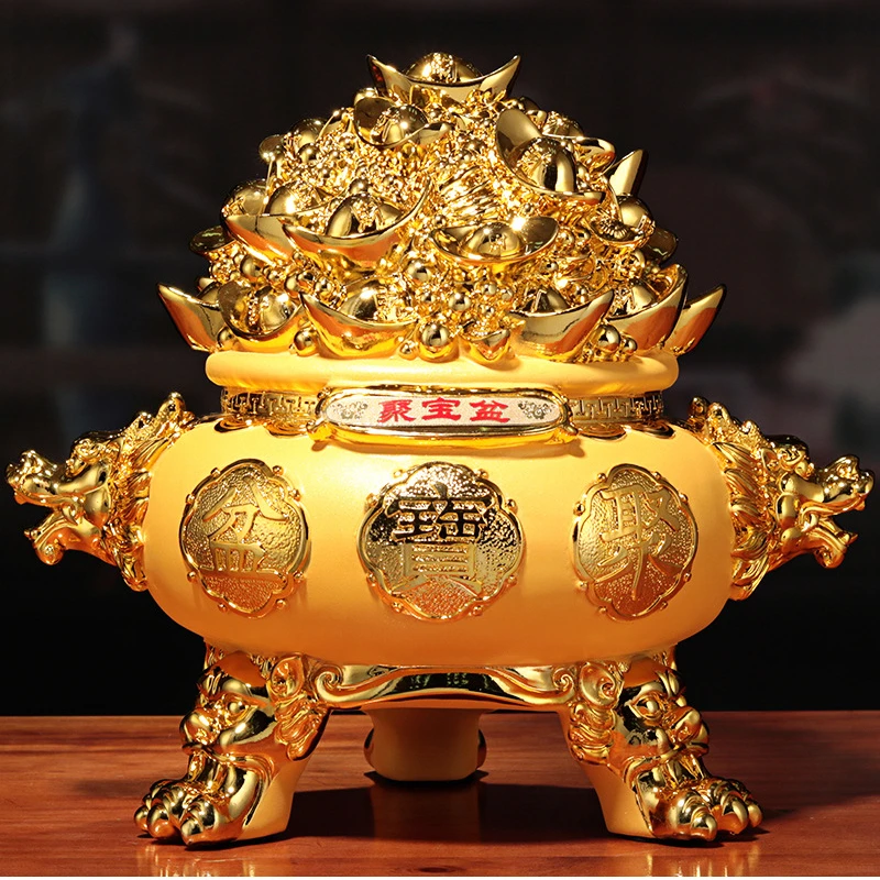 

Wealth Zhaocai Treasure Pot House Home Living Room Tv Cabinet Wine Cabinet Decor Housearming Gifts