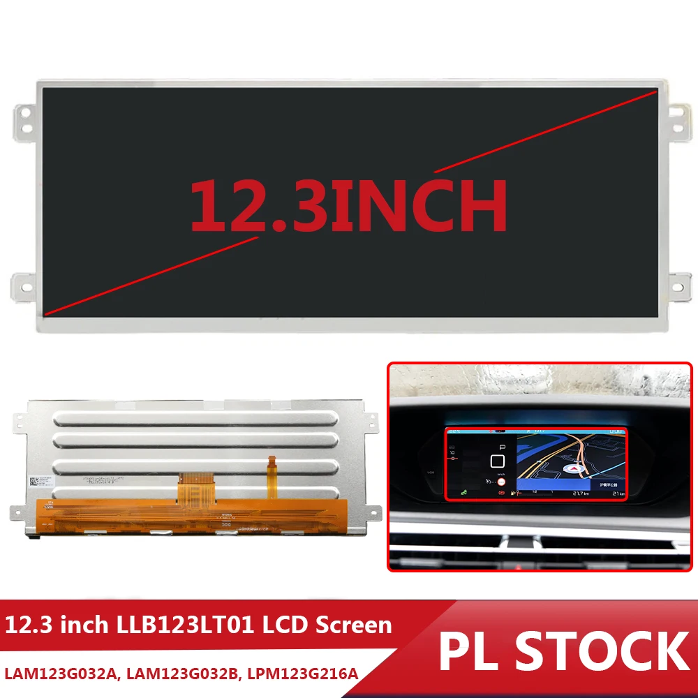 Écran LCD OEM 12,3 pouces LLB123LT01 pour Citroën C4 Picasso Spacetourer et Peugeot 3008 LAM123G032A/B – Écran LCD de remplacement