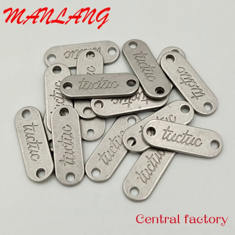 Custom  Garment Accessories Custom Metal Clothing Logos Labels Name, Sewing Metal Garment Label Plate