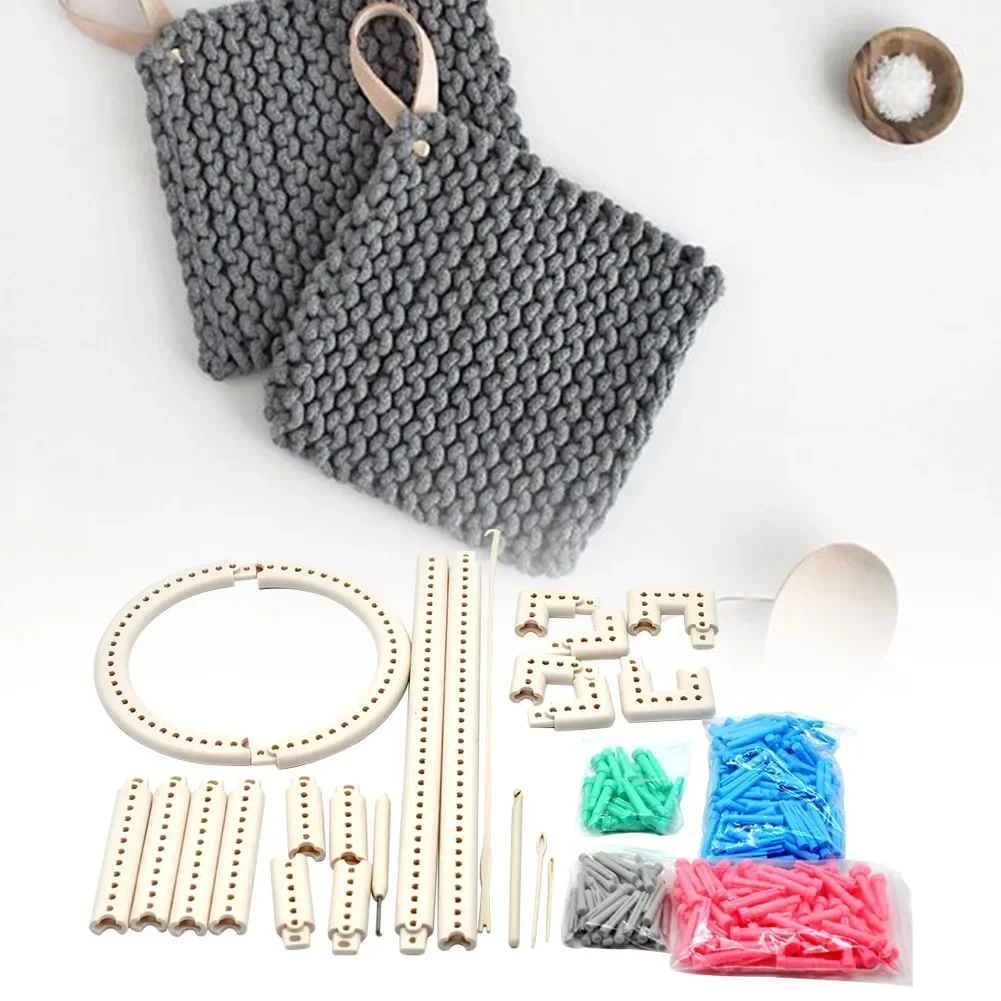 Knit Weave Loom Kit Knitting Board Crochet Scarf DIY Tool Multifunction Craft Yarn Adjustable Portable Sewing Accessories Home