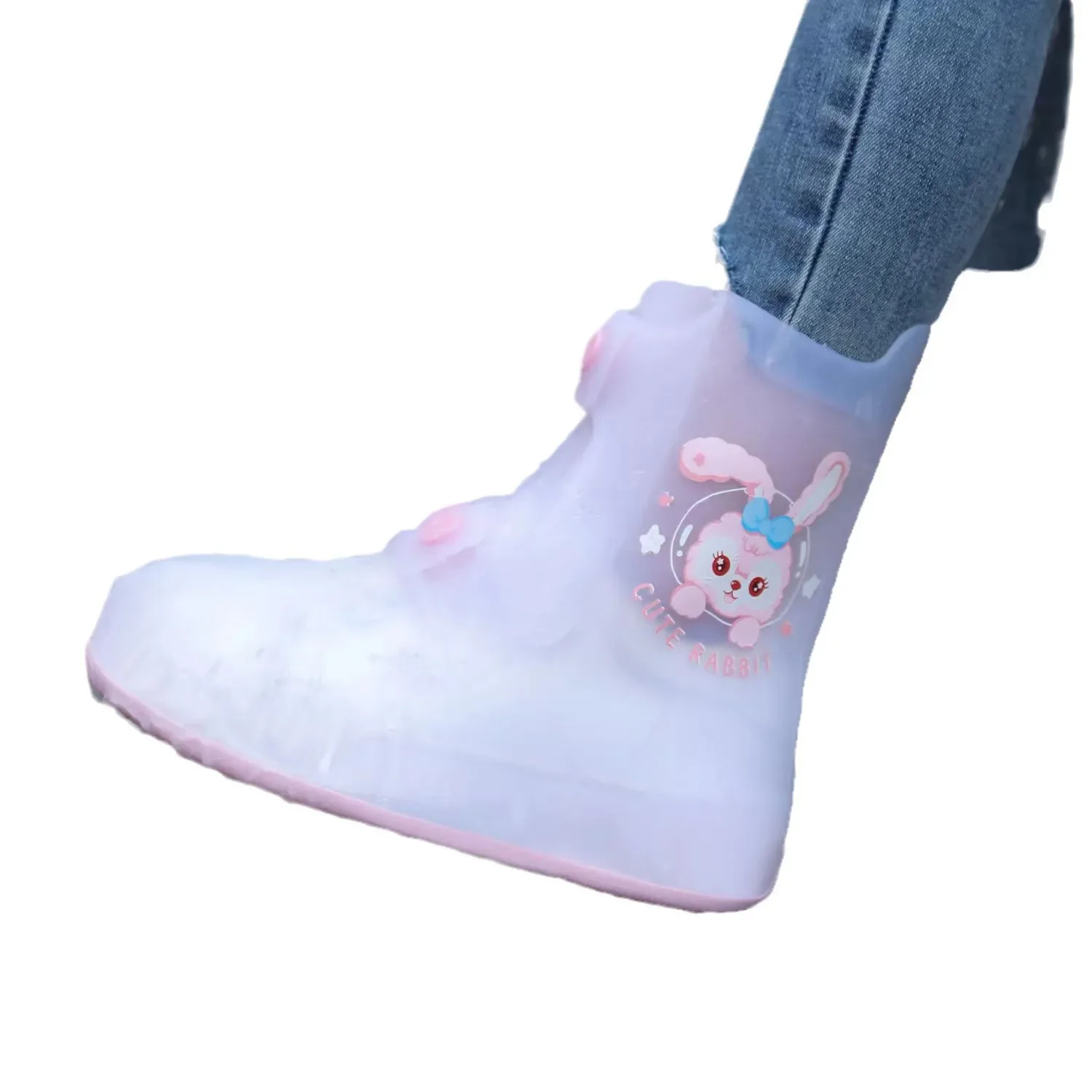 Waterproof Non-Slip Unisex Shoe Cover Baby Primary Student Thickening Wear-Resistant Knee-High Rain Boots Children Boots Cover