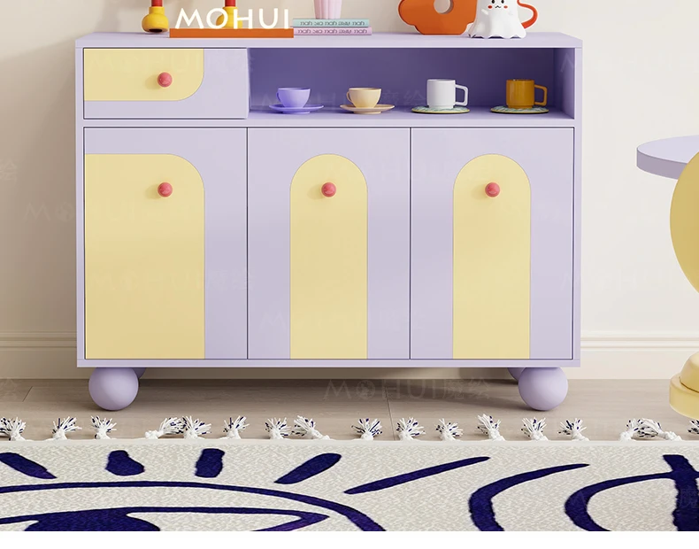 

Memphis solid wood sideboard living room dopamine coffee bar