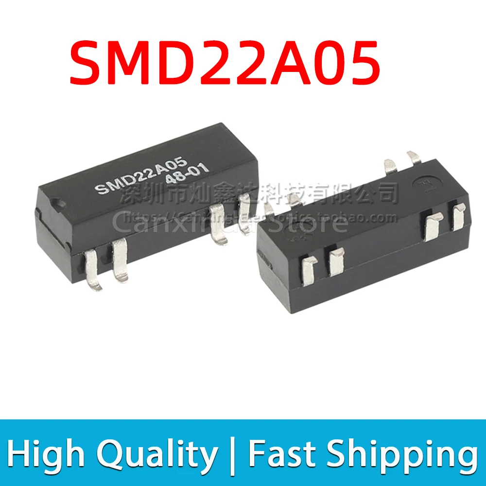 2pcs SMD22A05 SMD8 Dry Reed Relay 5V 1A 10W Normally Open Double Pole Double Throw SMD22A05