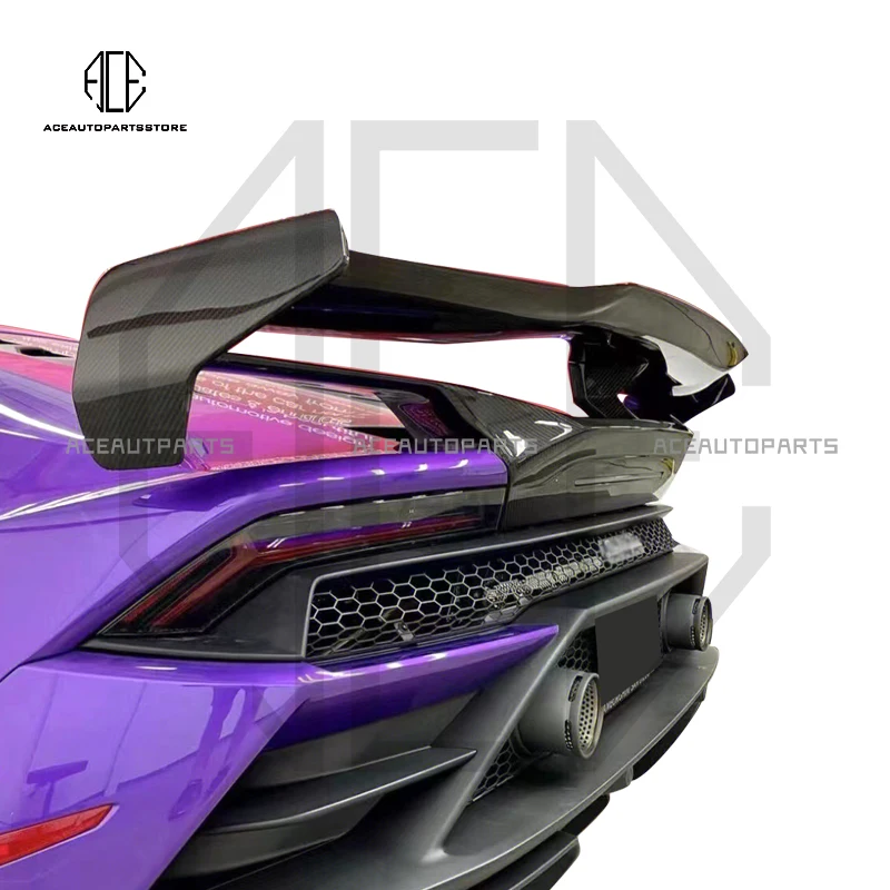 New To V Style Hot-pressed Carbon Fiber Double-layer GT Tail Rear Spoiler Wing For Lamborghini Huracan LP580 LP610 EVO