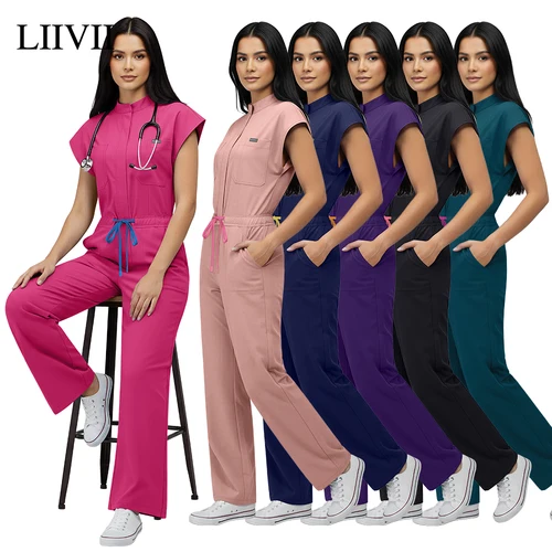 Imagen 1 del producto Nuevo Uniforme de Belleza para SPA, Uniforme de Enfermera de Alta Durabilidad, Overoles Médicos Dentales, Uniformes de Enfermería, Monos Quirúrgicos para Mujer, Venta al por Mayor