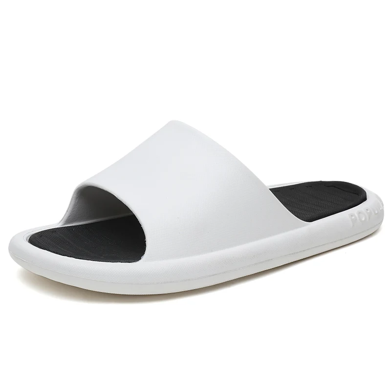 Popular Color Blocked Thick Sole Wear-resistant Comfortable Casual Simple Classic Solid Color Anti Slip Men's One-piece Slippers