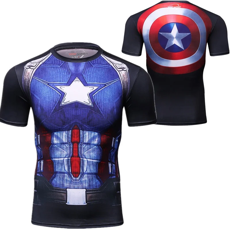 Theme sports tight fitting short sleeved T-shirt round neck slim fit breathable fitness running casual wear view 4