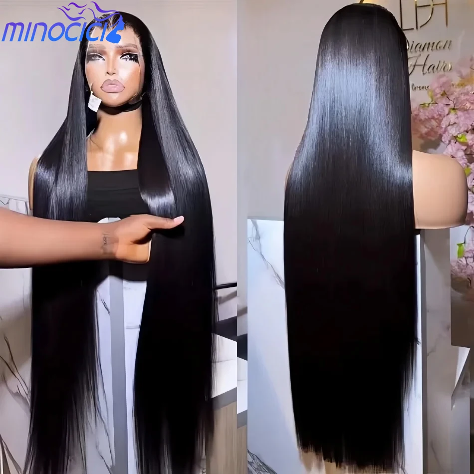 

Bone Straight 13x6 Hd Lace Frontal Wig Lace Front Wig 100% Human Hair 30 40 Inch Pre Plucked Wigs 13x4 Transparent HD Lace Wigs