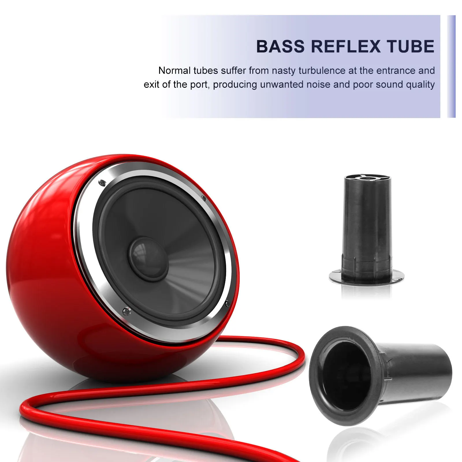 

8Pcs Plastic Speaker Port Tubes ABS Woofer Box Bass Reflex Tubes Speaker Hole Outlet for Enhanced Bass Subwoofer Port Tube