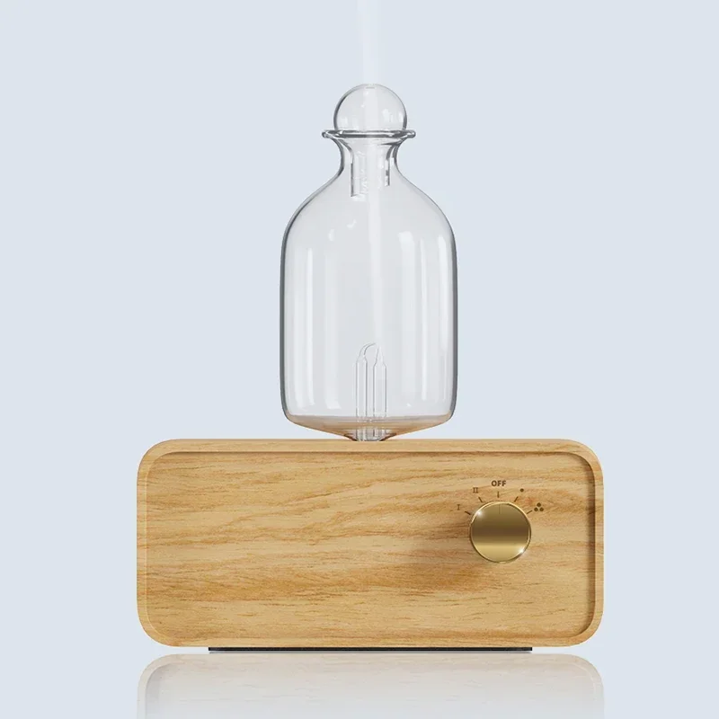 Essentiële Olie Diffuser Glas Lucht Geurverspreider Houtnerf Basis 2600mAh Professionele Machine Vernevelaar Voor Thuiskantoor Kamer - afbeelding 1