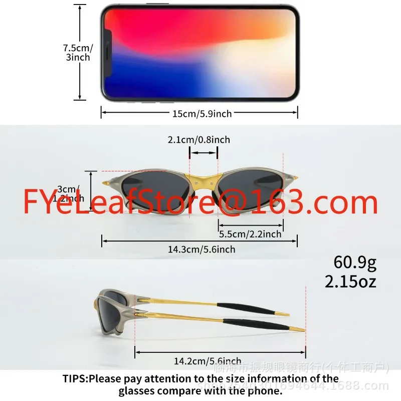 

Metal Coated Polarized Sunglasses Elliptical Mechanical Gold Nose Bridge Sports Sunglasses Cycling Sports Glasses