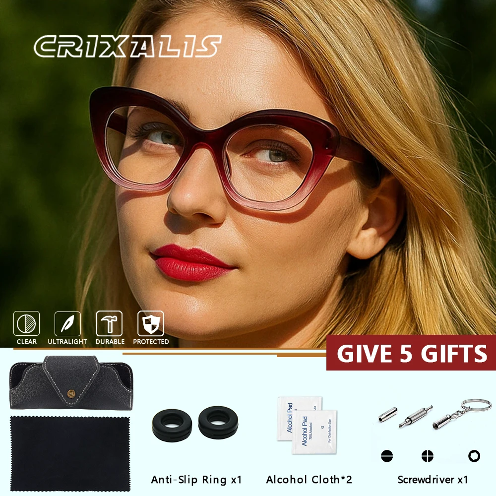 CRIXALIS – lunettes œil de chat pour femmes, pour myopie et hypermétropie, lunettes optiques progressives de lecture, sur ordonnance, personnalisées, UV400