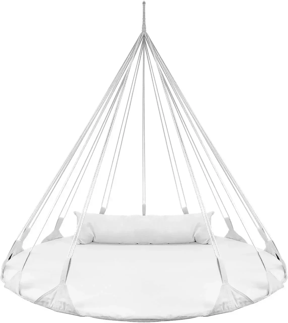 

Stylish Hanging Swing Nest - Premium Cotton Double Hammock Daybed Saucer Style Lounger Swing - 264Lbs
