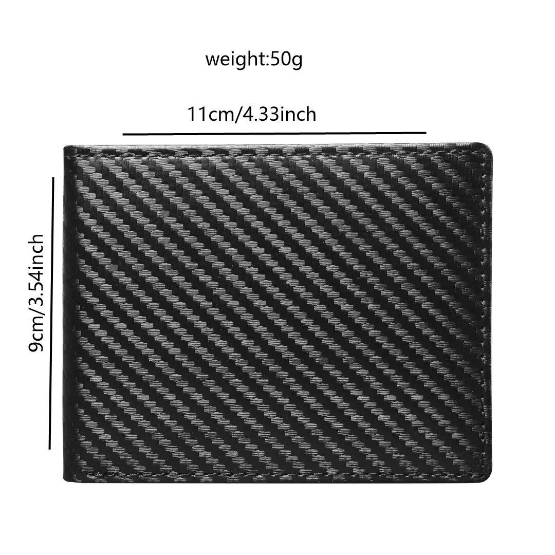 1211 Men's Wallet Card Bag High-end Carbon Fiber Wallet Men's Short Horizontal Wallet Multi-card ID Bag