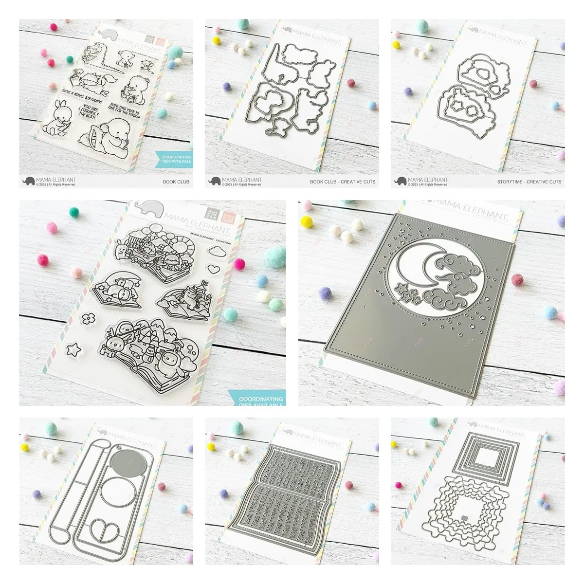 2023 New Small Elephant Book Frame Fan-Shaped Metal Cutting Die Stamps DIY Handmade Scrapbooking Diary Greeting Card Decoration
