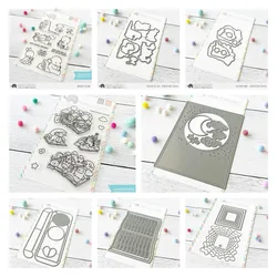 2023 New Small Elephant Book Frame Fan-Shaped Metal Cutting Die Stamps DIY Handmade Scrapbooking Diary Greeting Card Decoration