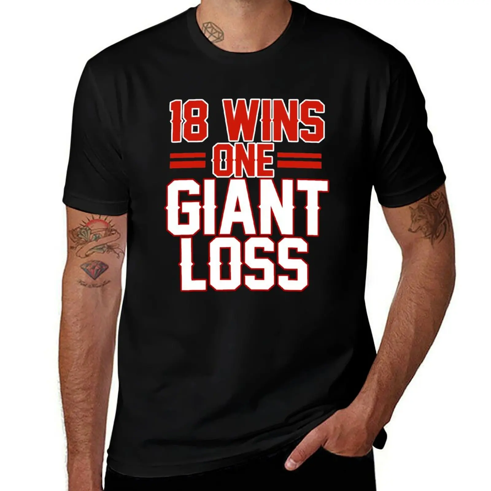 

18 WINS 1 GIANT LOSS NEW YORK FOOTBALL SHIRT T-Shirt man t shirt graphic funny t shirts man T-Shirt