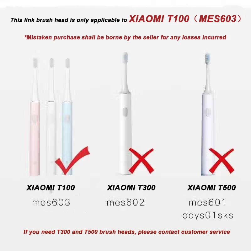 Für XIAOMI MIJIA T100 Ersatz-Zahnbürstenkopf, Schallzahnbürste, Vakuum-DuPont Weiche Borsten, Passende Düsen MES603 8 – Detail 4