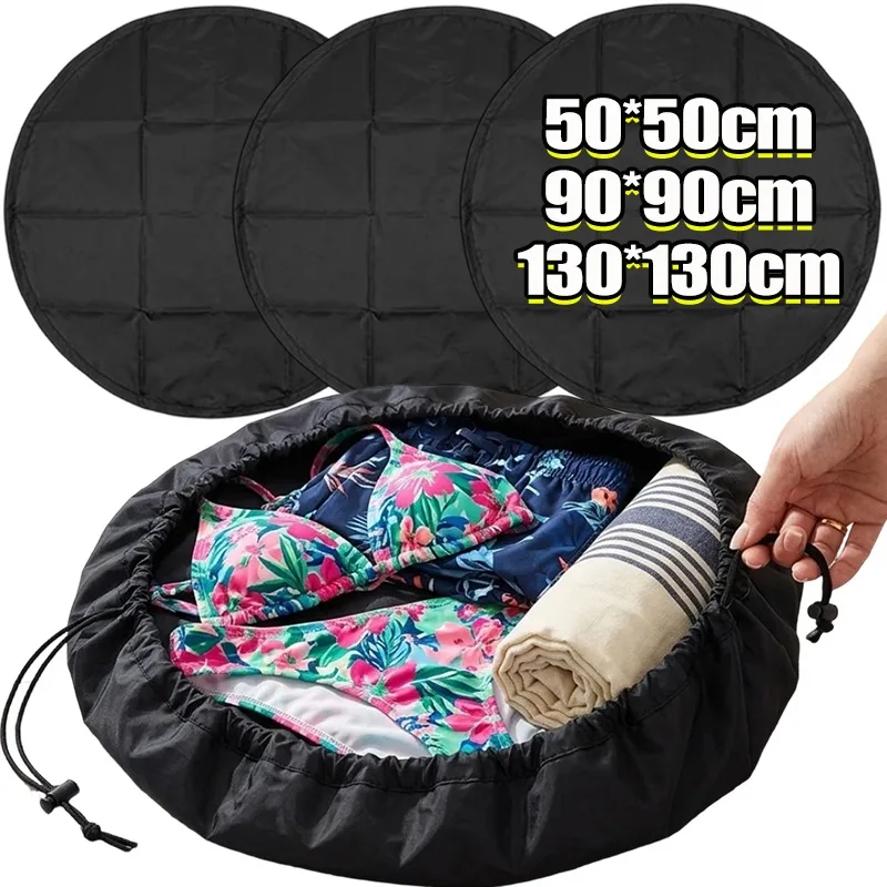 Waterproof Beach Changing Mat Bag for Swim Surf Diving Portable Oxford Cloth Drawstring Storage Sack for Wetsuit Towel Gear Trip