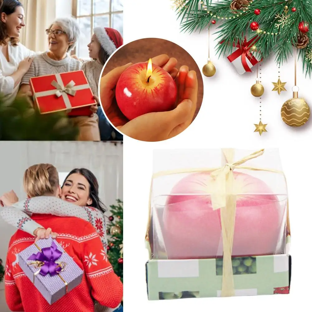 Прекрасный красный дизайн для свечей в форме яблока с фруктами и ароматом подарки на канун Рождественские подарки Рождественский креативный домашний декор