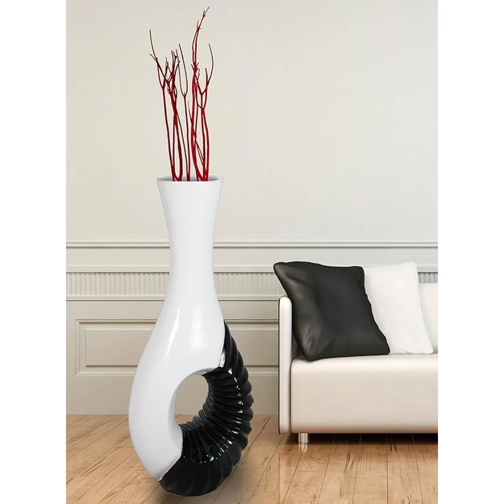 

Modern Black and White Large Floor Vase - 43 Inch Freight Free Decoration Home Decorations Decor Garden